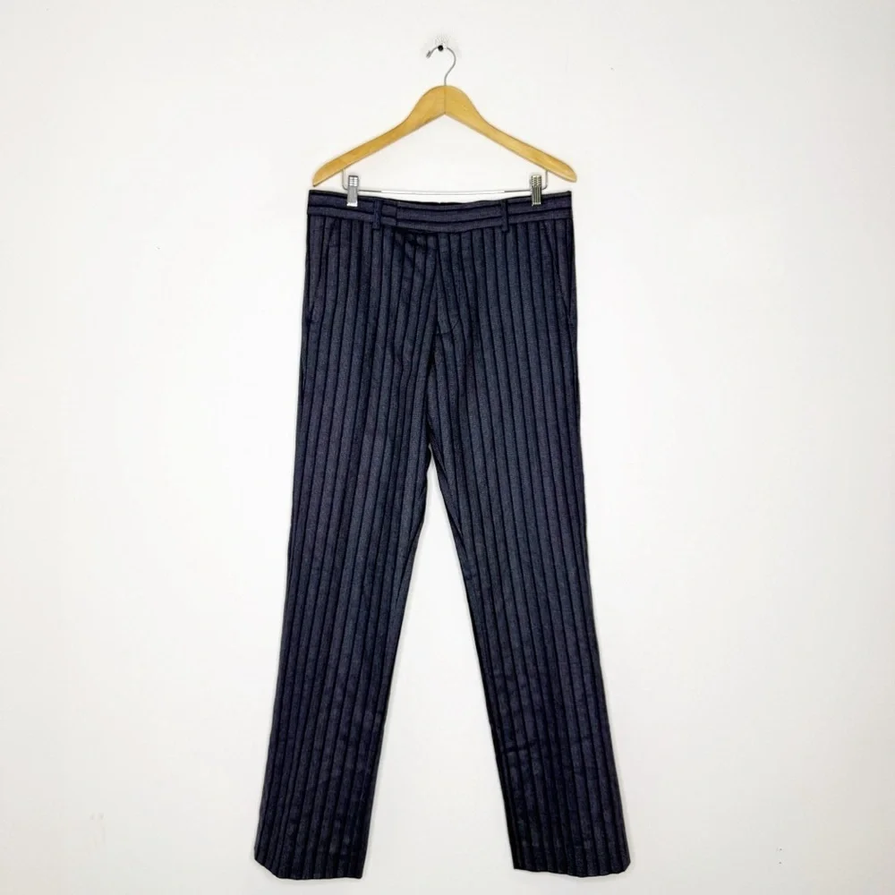 Marc Jacobs Men’s Wool Blend Pants Blue Black Stripe Size 34 x 34